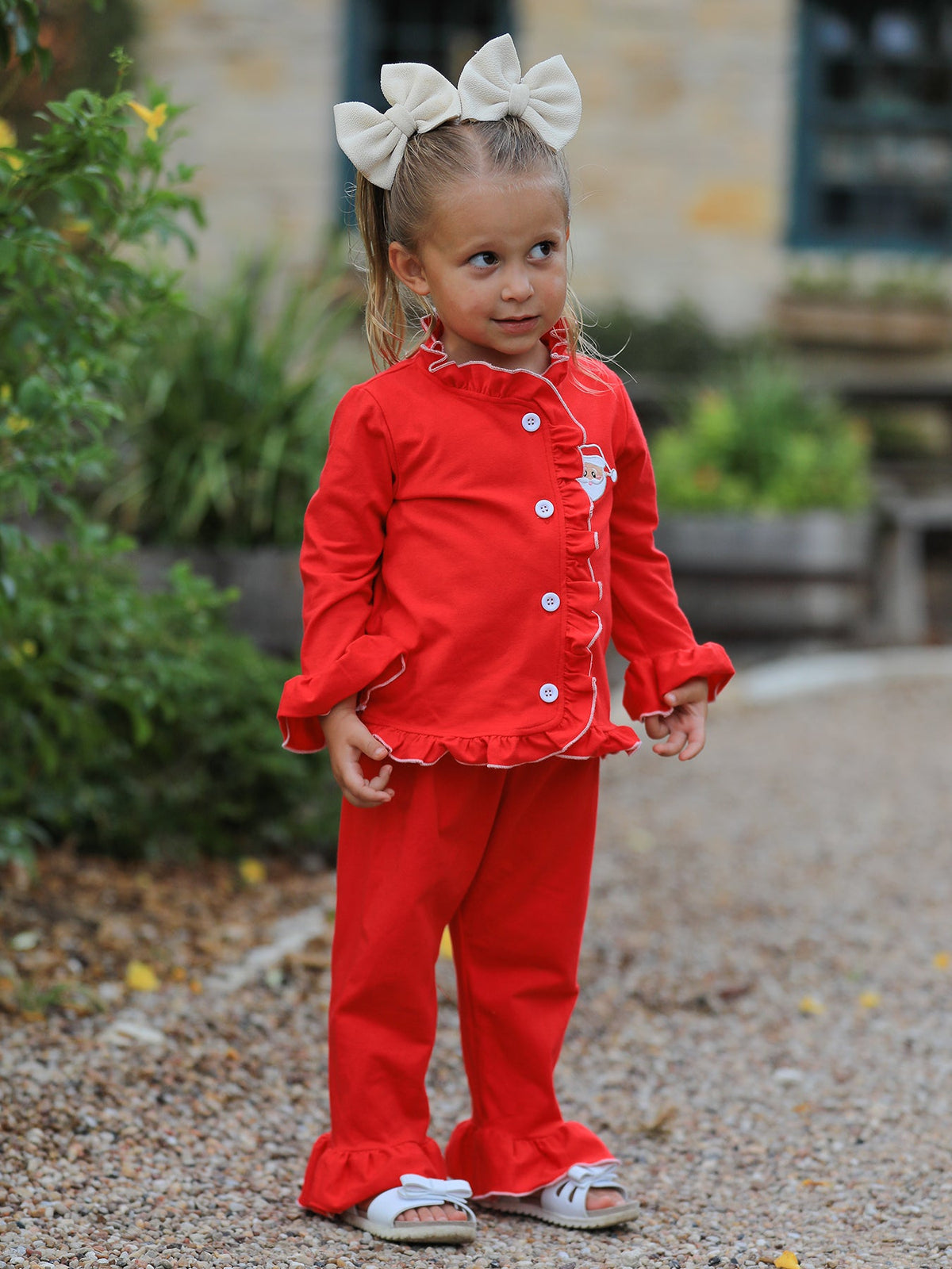 Rylee Faith Designs - Christmas Red Girls Embroidered Pajamas - alternate view 7