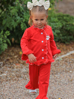 Rylee Faith Designs - Christmas Red Girls Embroidered Pajamas - alternate view 4