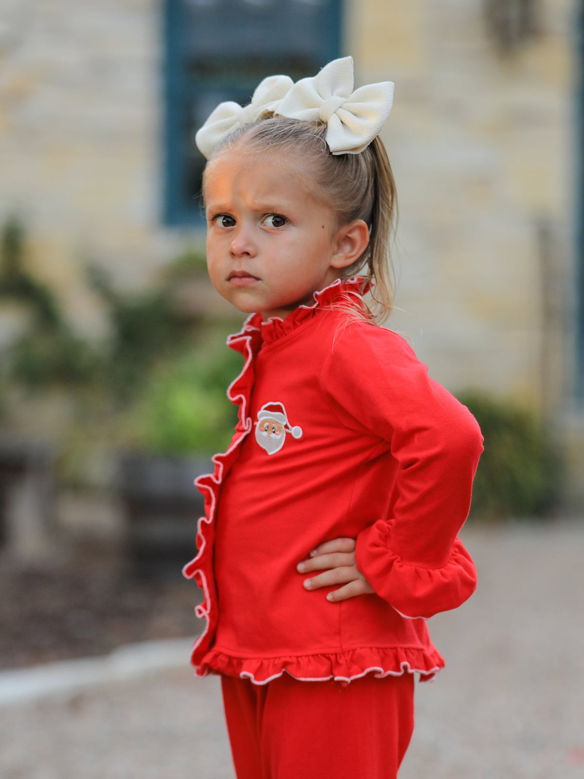 Rylee Faith Designs - Christmas Red Girls Embroidered Pajamas - alternate view 6