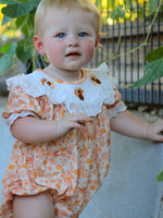Rylee Faith Designs - Thanksgiving Turkey Floral Lace Bubble Girls Romper - alternate view 2