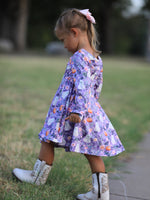 Rylee Faith Designs - Halloween Ghost Pumpkin Girls Long Sleeve Twirl Dress - alternate view 5
