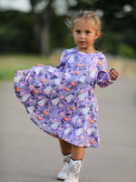 Rylee Faith Designs - Halloween Ghost Pumpkin Girls Long Sleeve Twirl Dress - alternate view 6