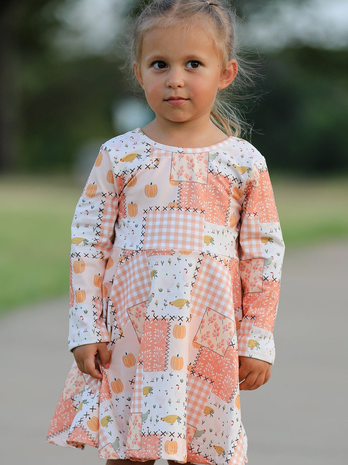Rylee Faith Designs - Thanksgiving Halloween Patchwork Girls Dress