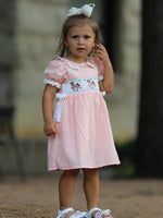 Rylee Faith Designs - Western Horse Embroidery Girls Dress Lace Petals Collar Puff Sleeve - alternate view 2