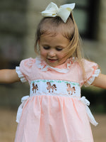 Rylee Faith Designs - Western Horse Embroidery Girls Dress Lace Petals Collar Puff Sleeve - alternate view 3