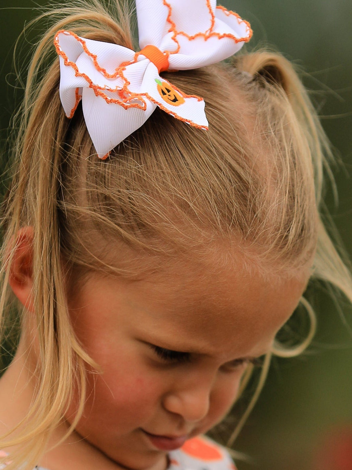 Rylee Faith Designs - Halloween Pumpkin Bow Hairpin - alternate view 2