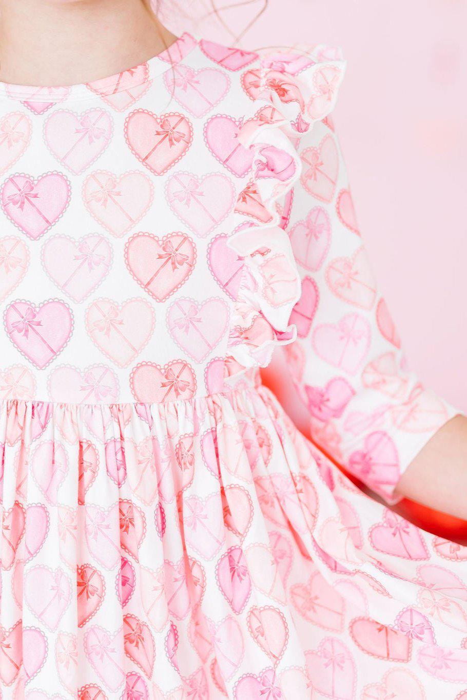 Melt My Heart 3/4 Sleeve Ruffle Twirl Dress - Image 2