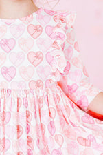 Melt My Heart 3/4 Sleeve Ruffle Twirl Dress - Image 2