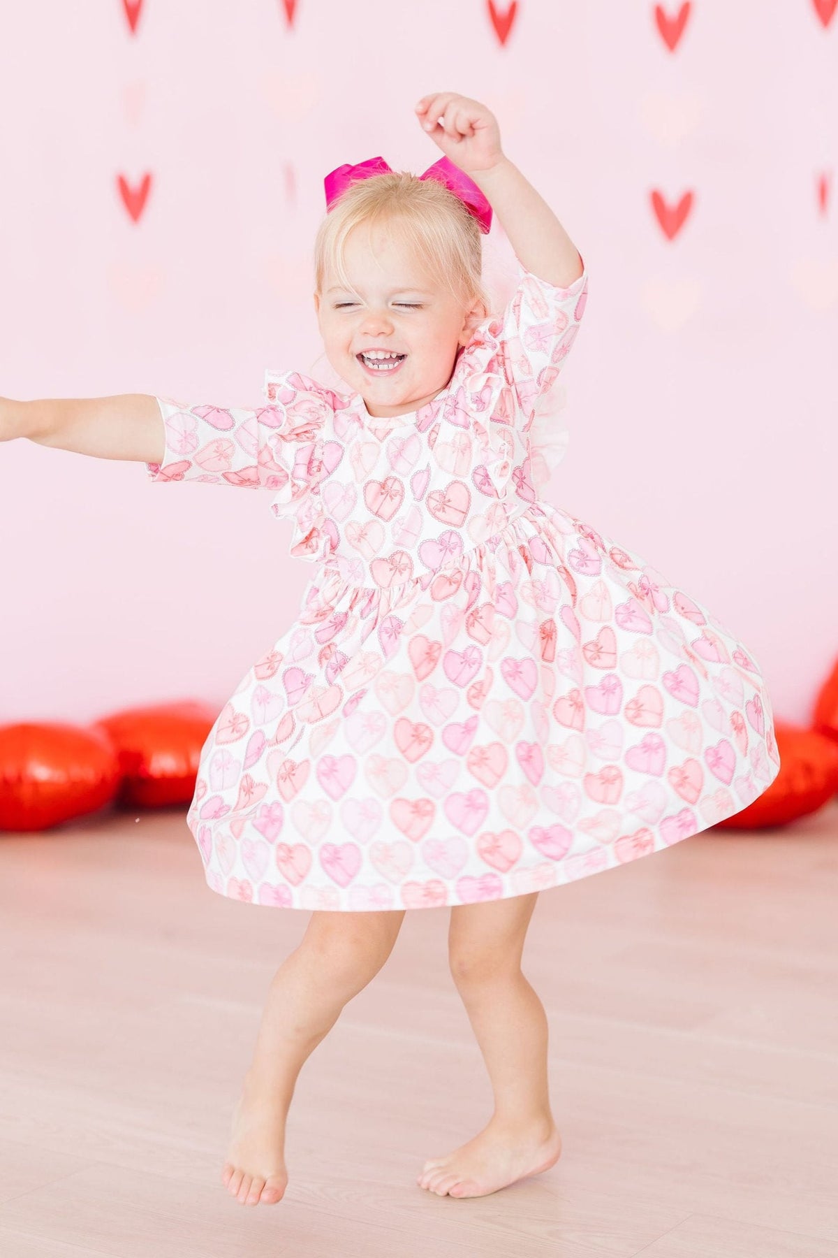Melt My Heart 3/4 Sleeve Ruffle Twirl Dress - Image 6
