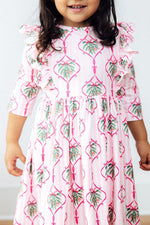 Merry Mistletoe 3/4 Sleeve Ruffle Twirl Dress - Image 3