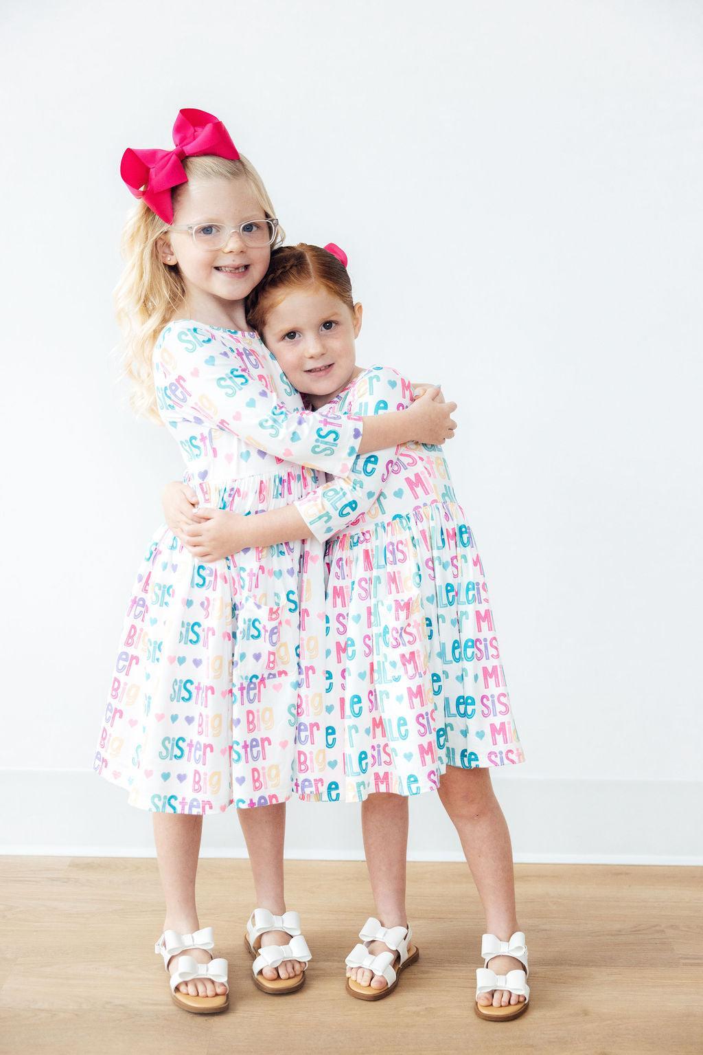 Big Sister 3/4 Sleeve Pocket Twirl Dress - Image 2