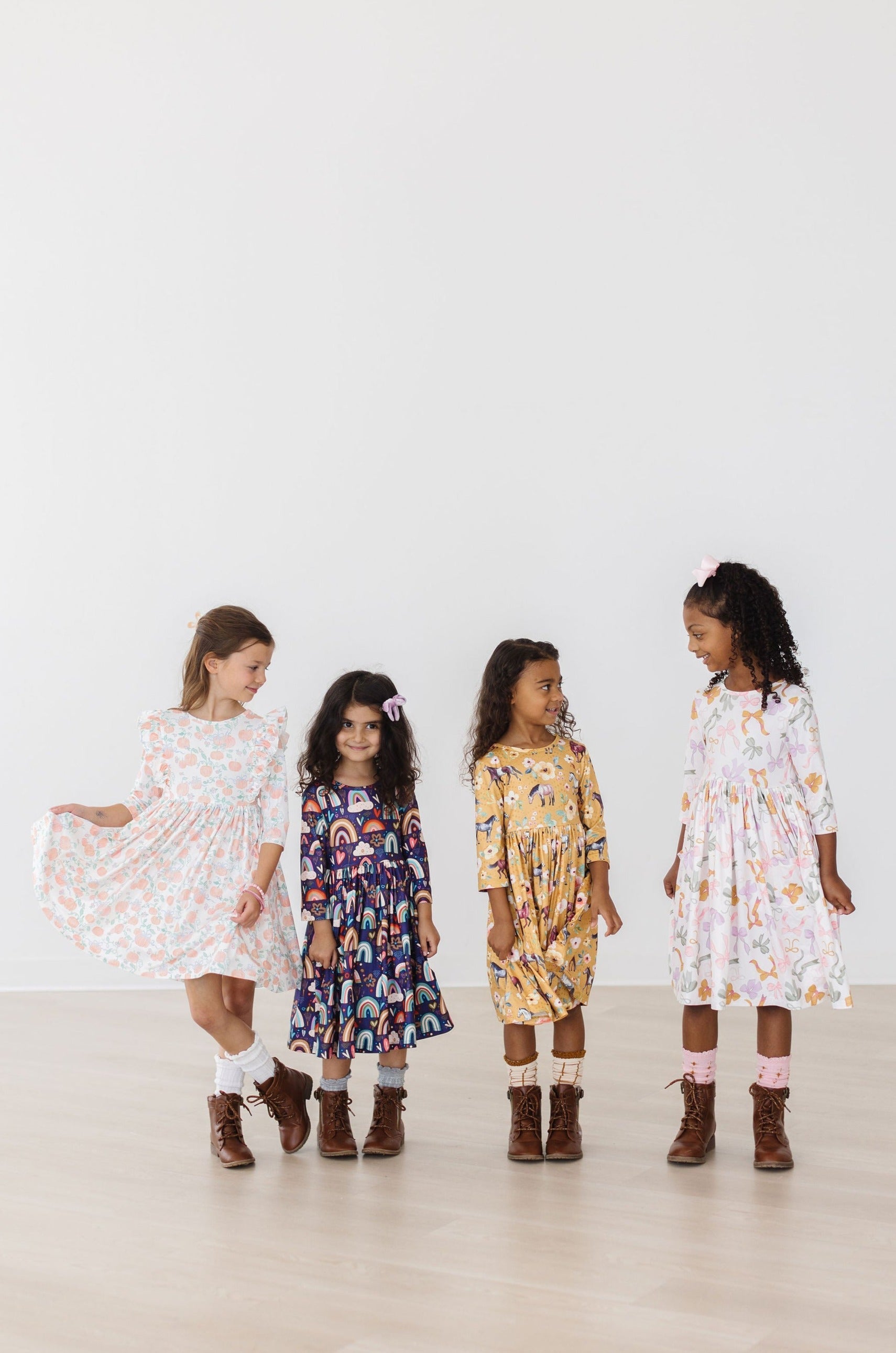 Midnight Rainbow 3/4 Sleeve Pocket Twirl Dress - Image 4