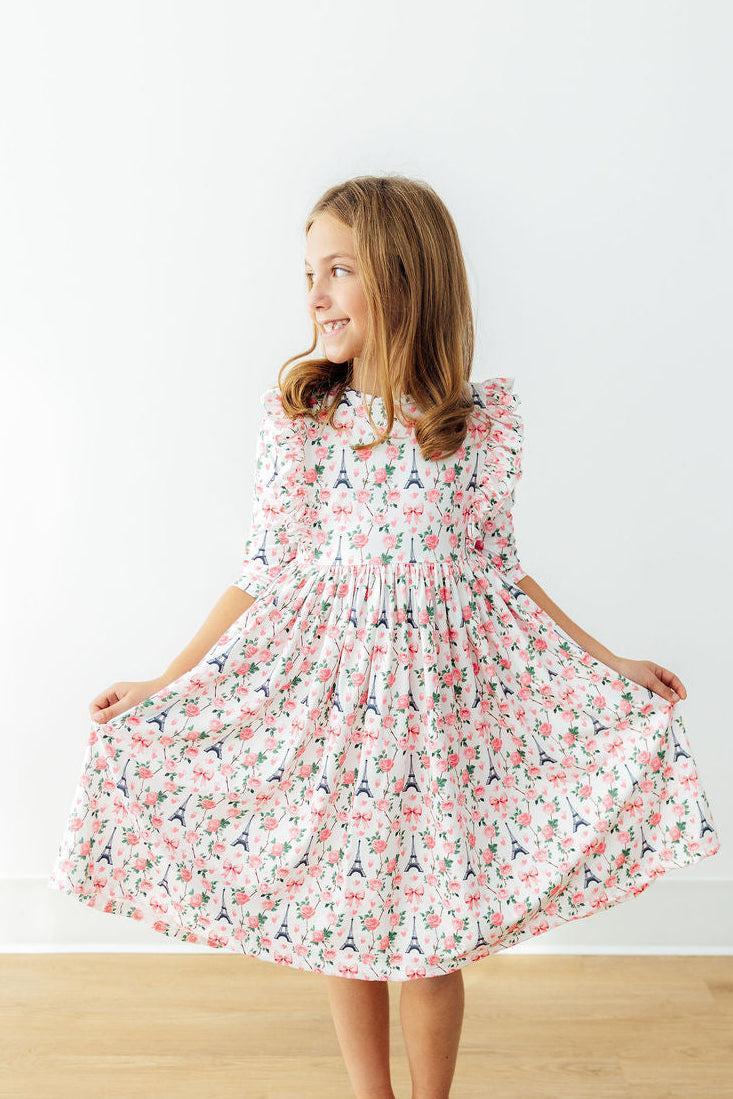 Mila in Paris 3/4 Sleeve Ruffle Twirl Dress - Image 5