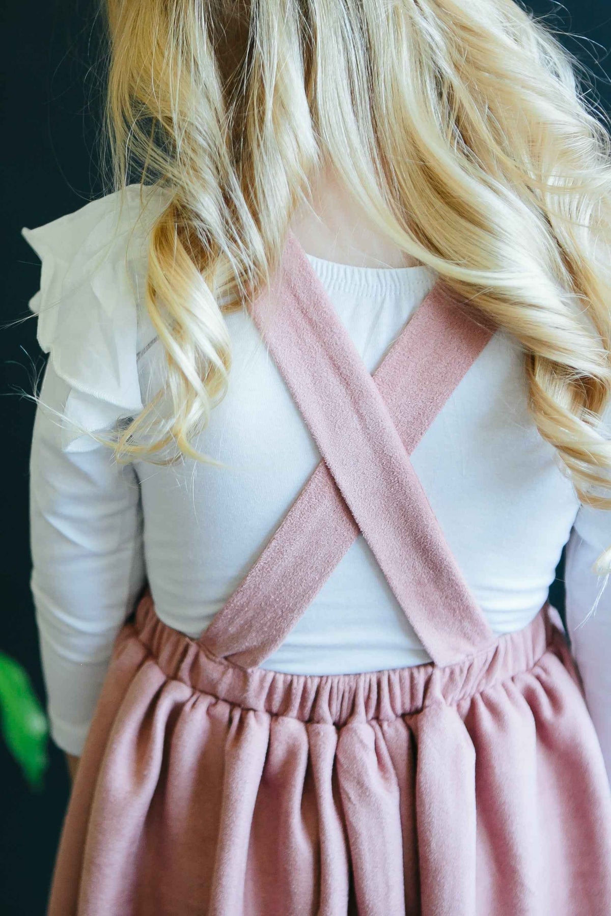 Vintage Pink Faux Suede Pinafore