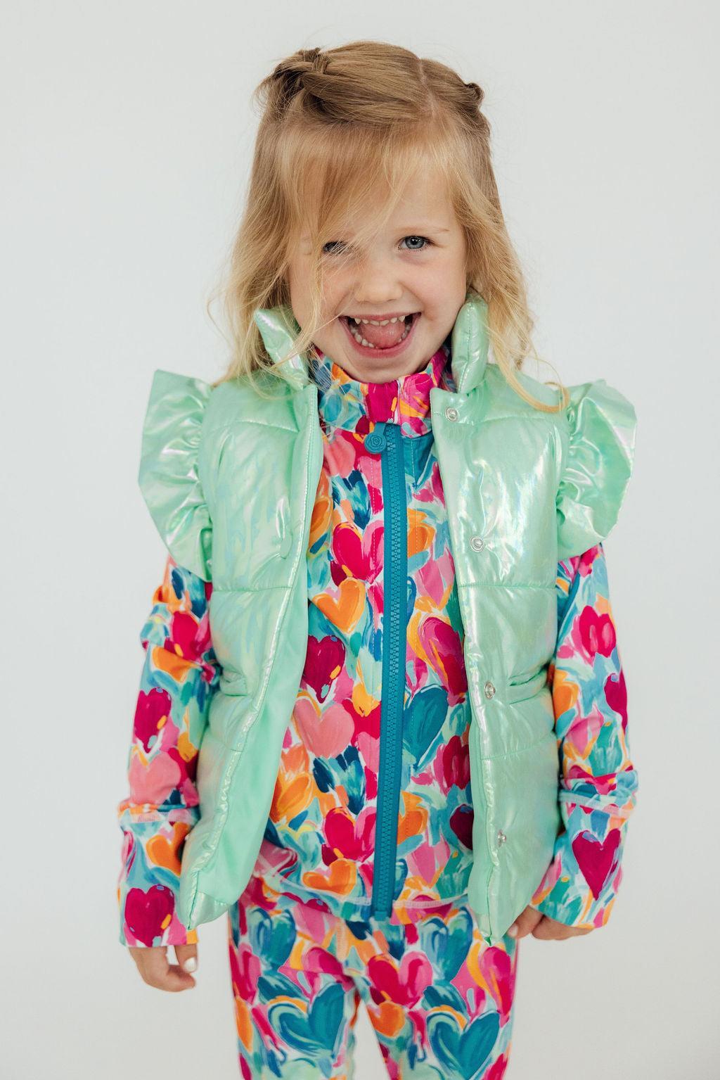 SALE Mint Iridescent Puffer Vest - Image 4