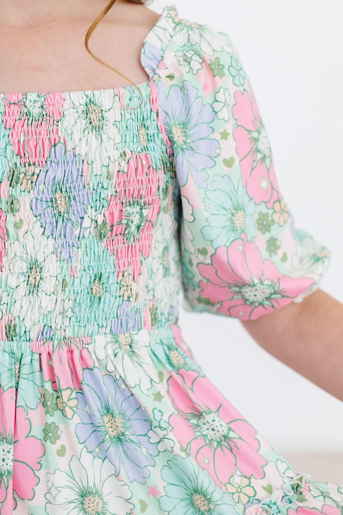 Minty Meadow Smocked Ruffle Dress - Image 2