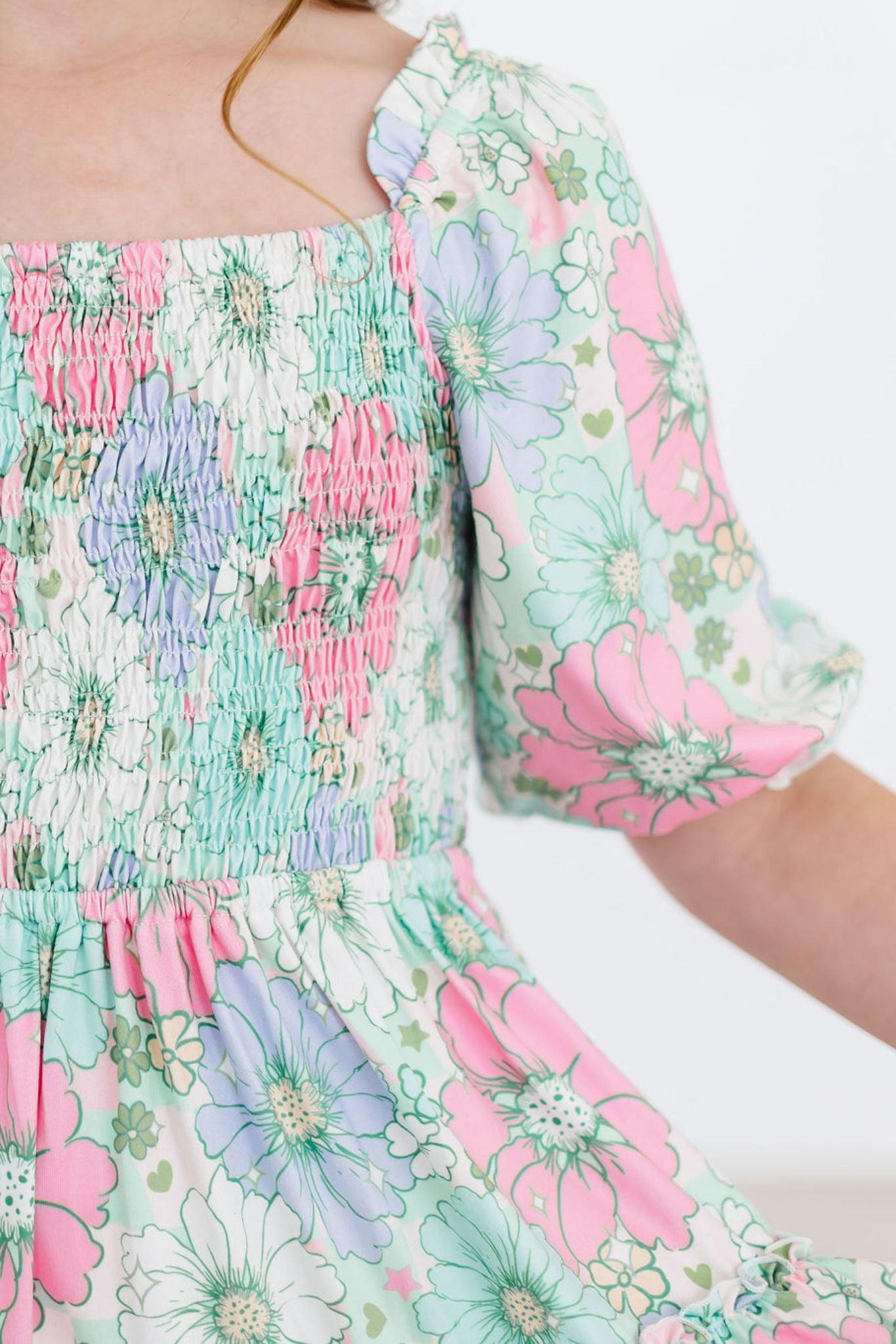 Minty Meadow Smocked Ruffle Dress - Image 2