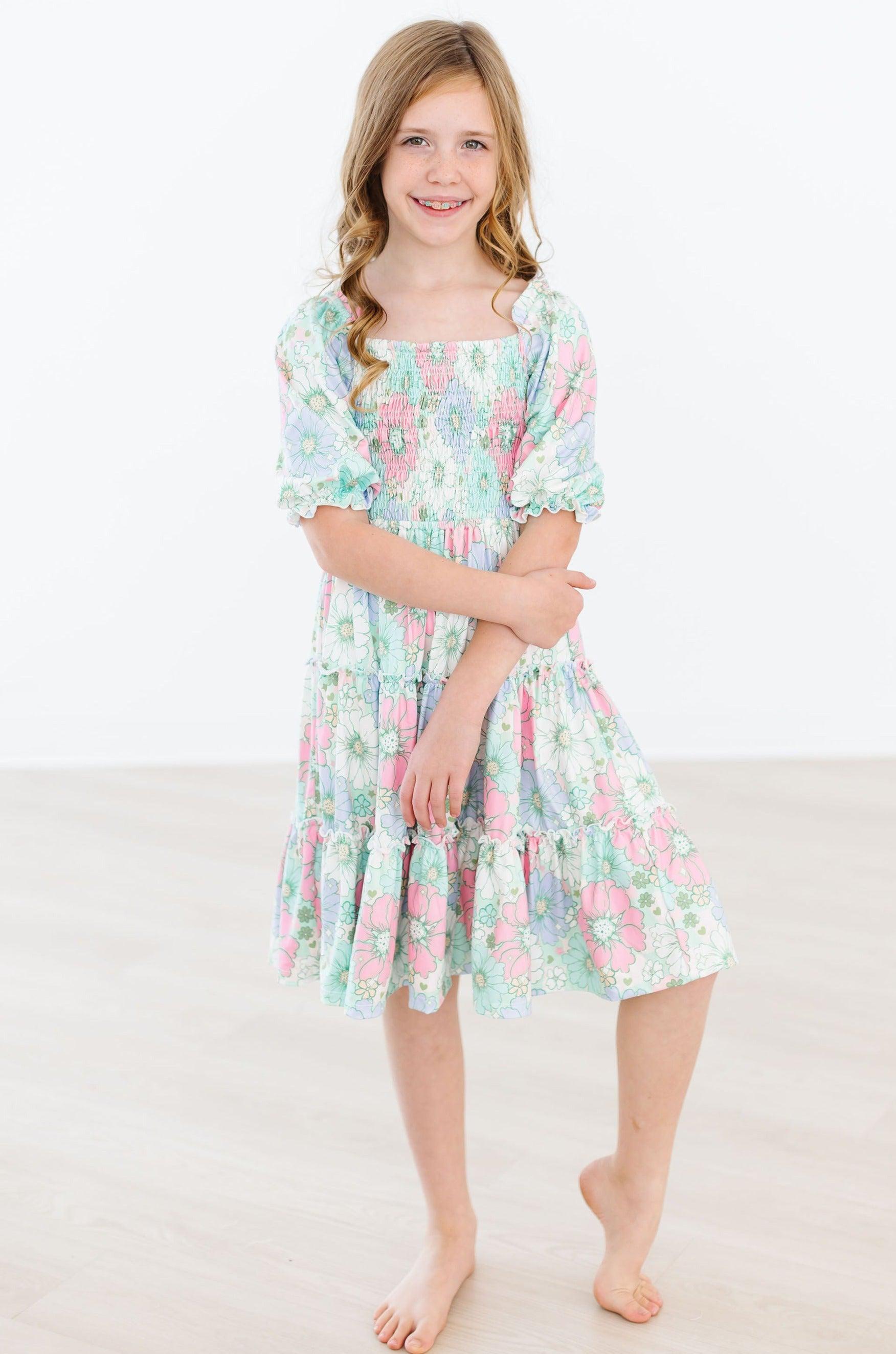 Minty Meadow Smocked Ruffle Dress - Image 6