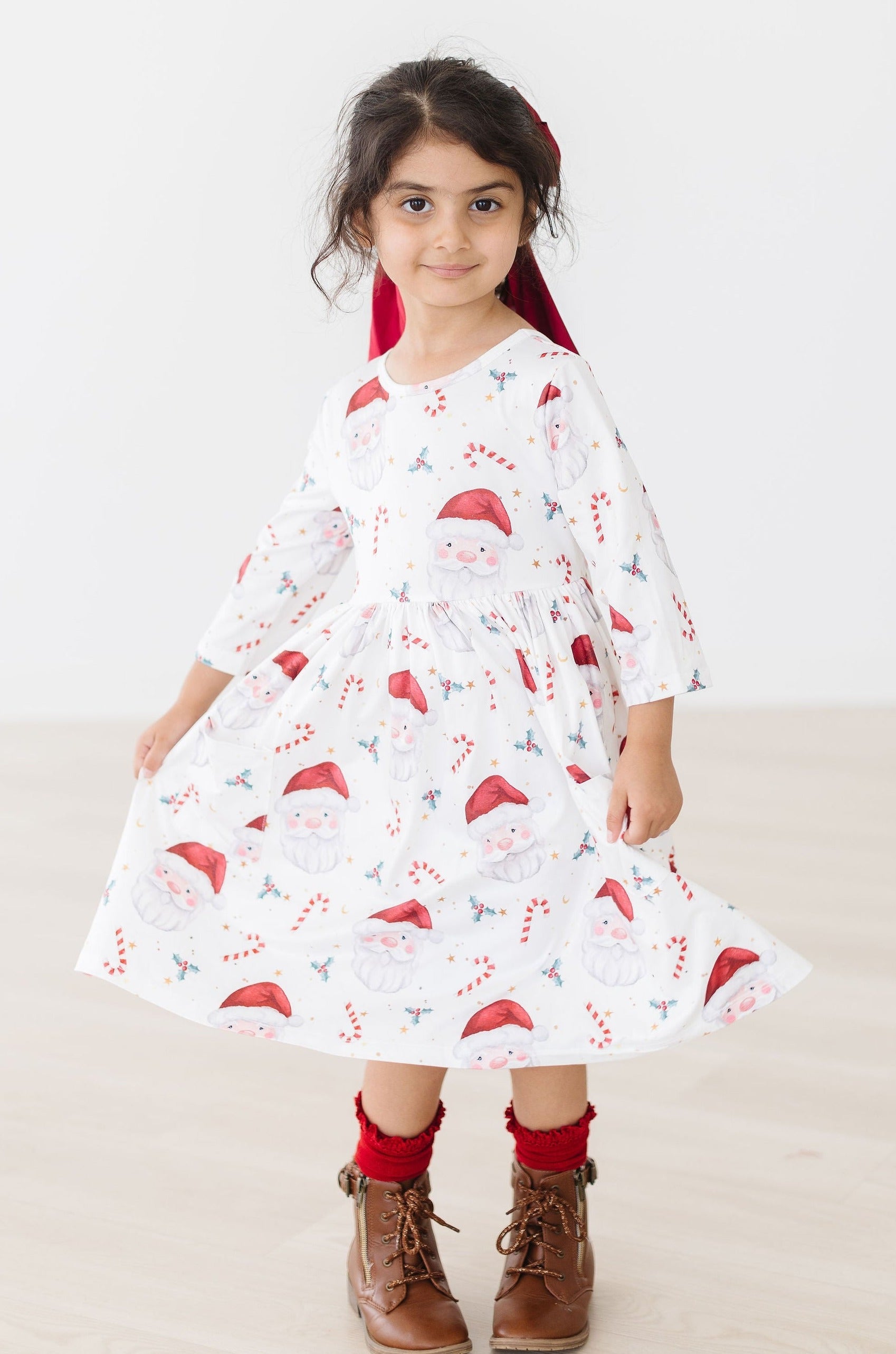 Mistletoe Magic 3/4 Sleeve Pocket Twirl Dress - Image 6