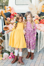 Mustard 3/4 Sleeve Pocket Twirl Dress - Image 4
