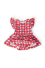 Nebraska Plaid Herbie Husker Flutter Twirl Bodysuit - Image 2