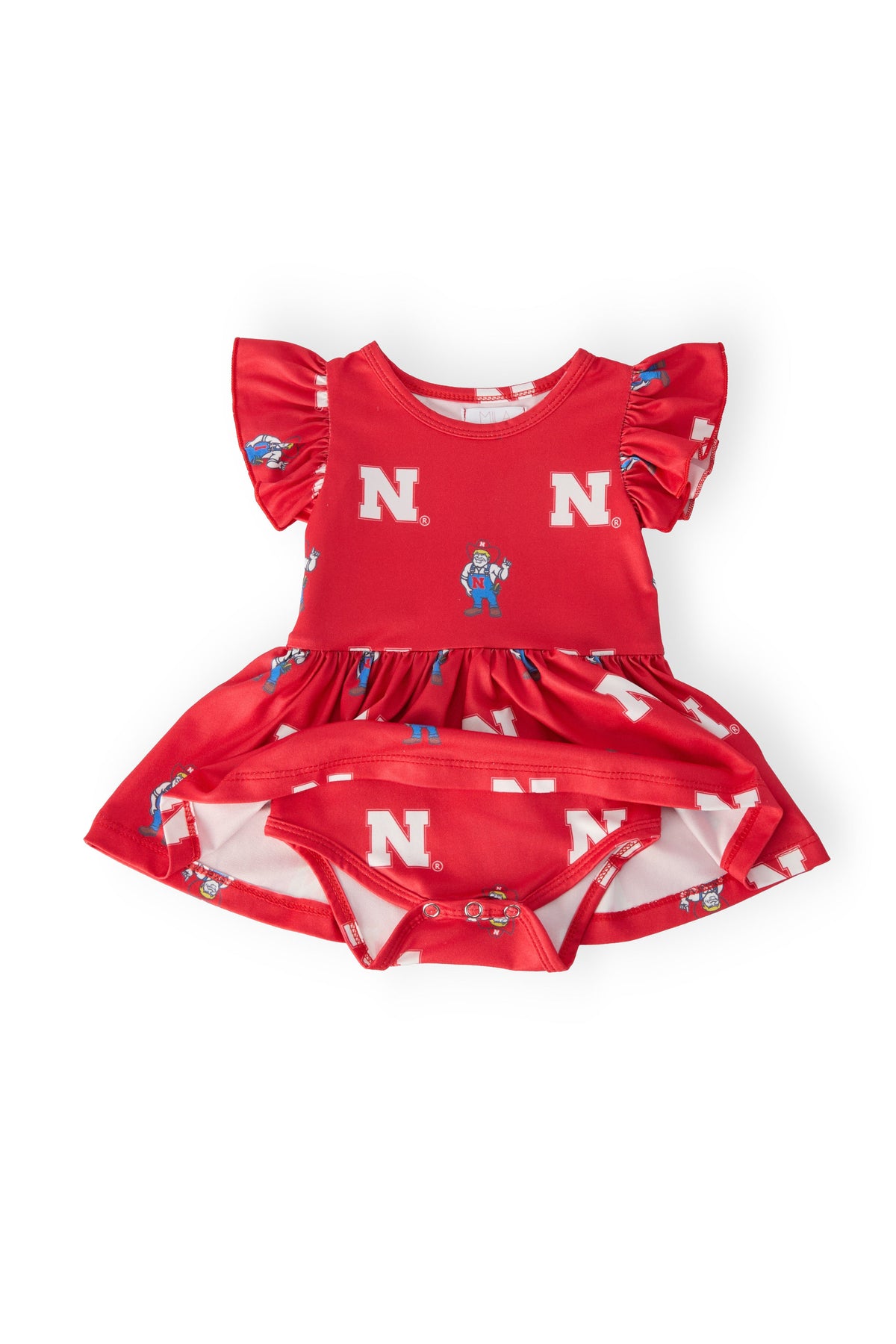 Nebraska Red Herbie Husker Flutter Twirl Bodysuit - Image 2