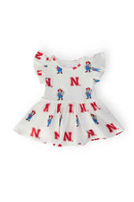 Nebraska White Herbie Husker S/S Flutter Twirl Bodysuit