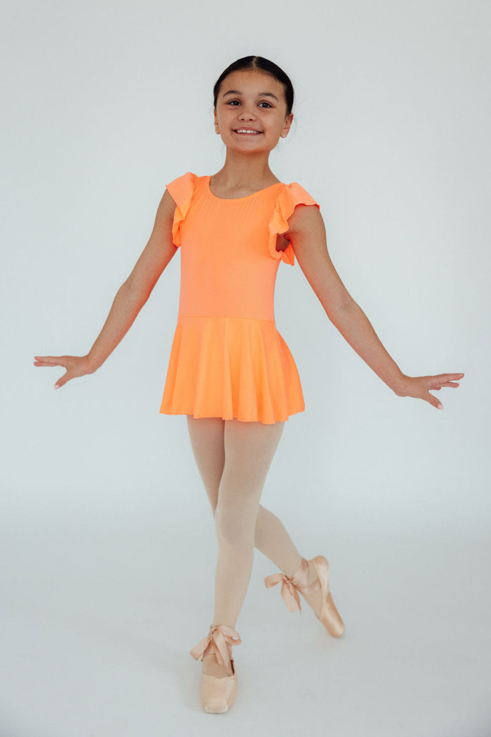 Neon Coral S/S Twirl Leotard - Image 2