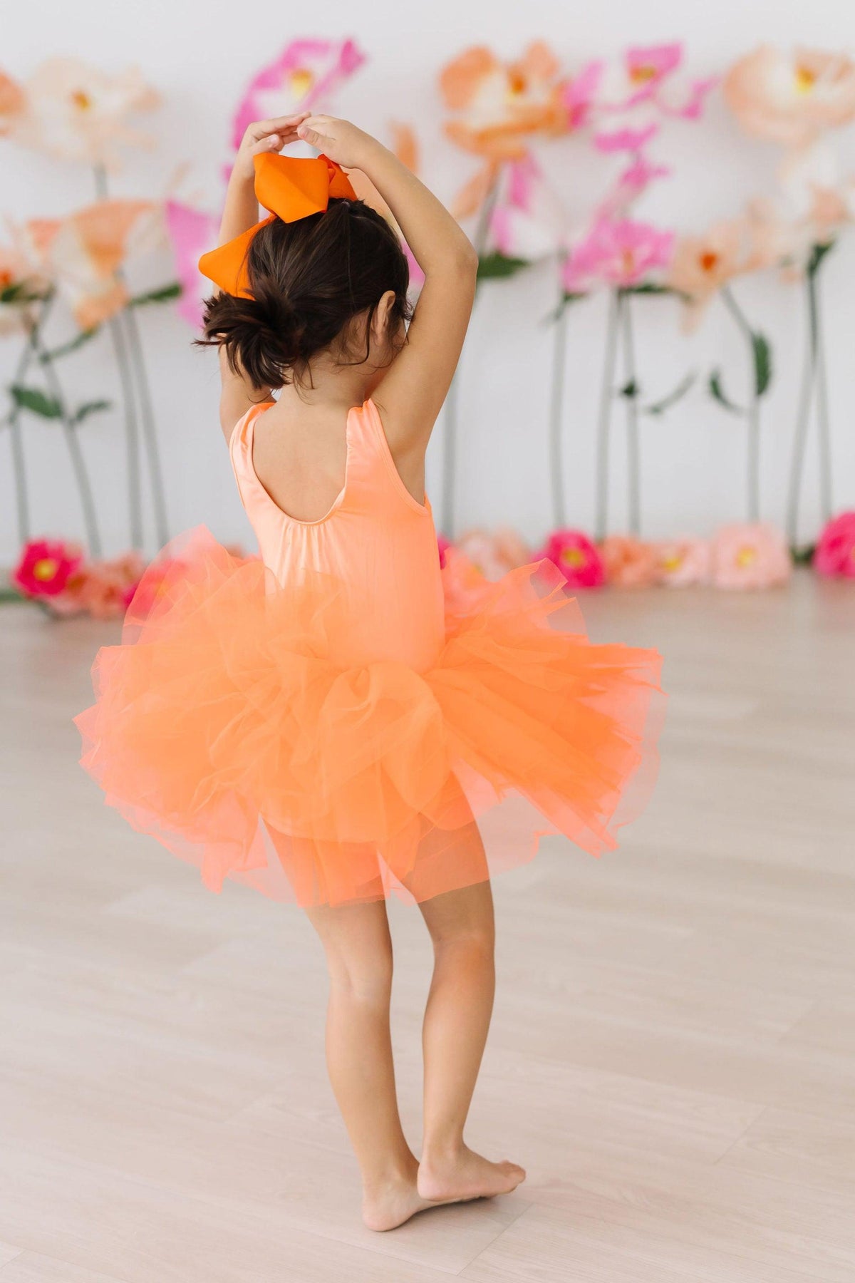 Neon Coral Tank Tutu Leotard - Image 2