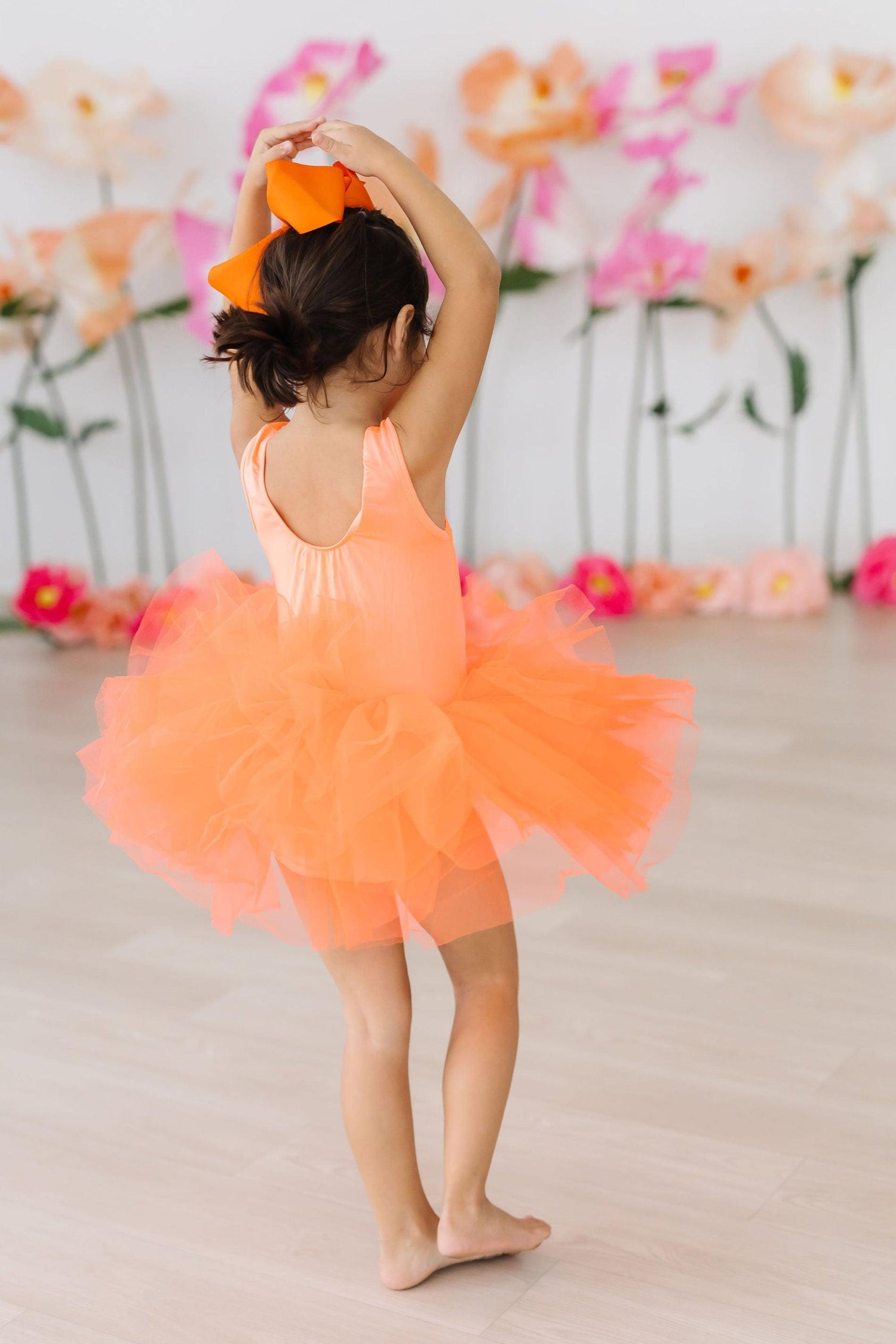 Neon Coral Tank Tutu Leotard - Image 2