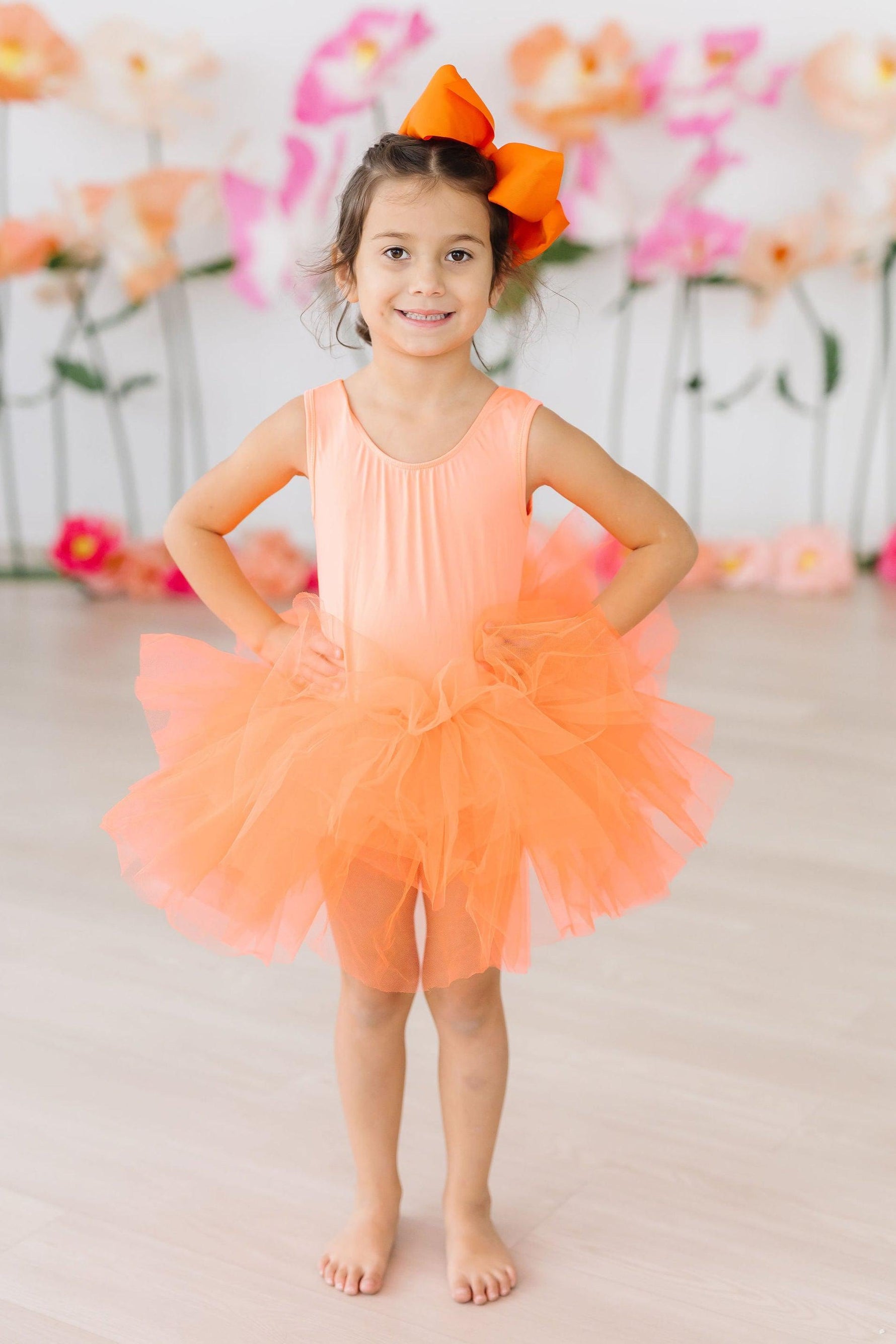 Neon Coral Tank Tutu Leotard - Image 3