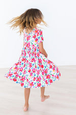 Neon Floral S/S Pocket Twirl Dress - Image 2