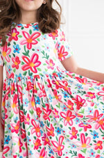 Neon Floral S/S Pocket Twirl Dress - Image 5