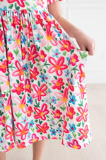 Neon Floral S/S Pocket Twirl Dress - Image 7