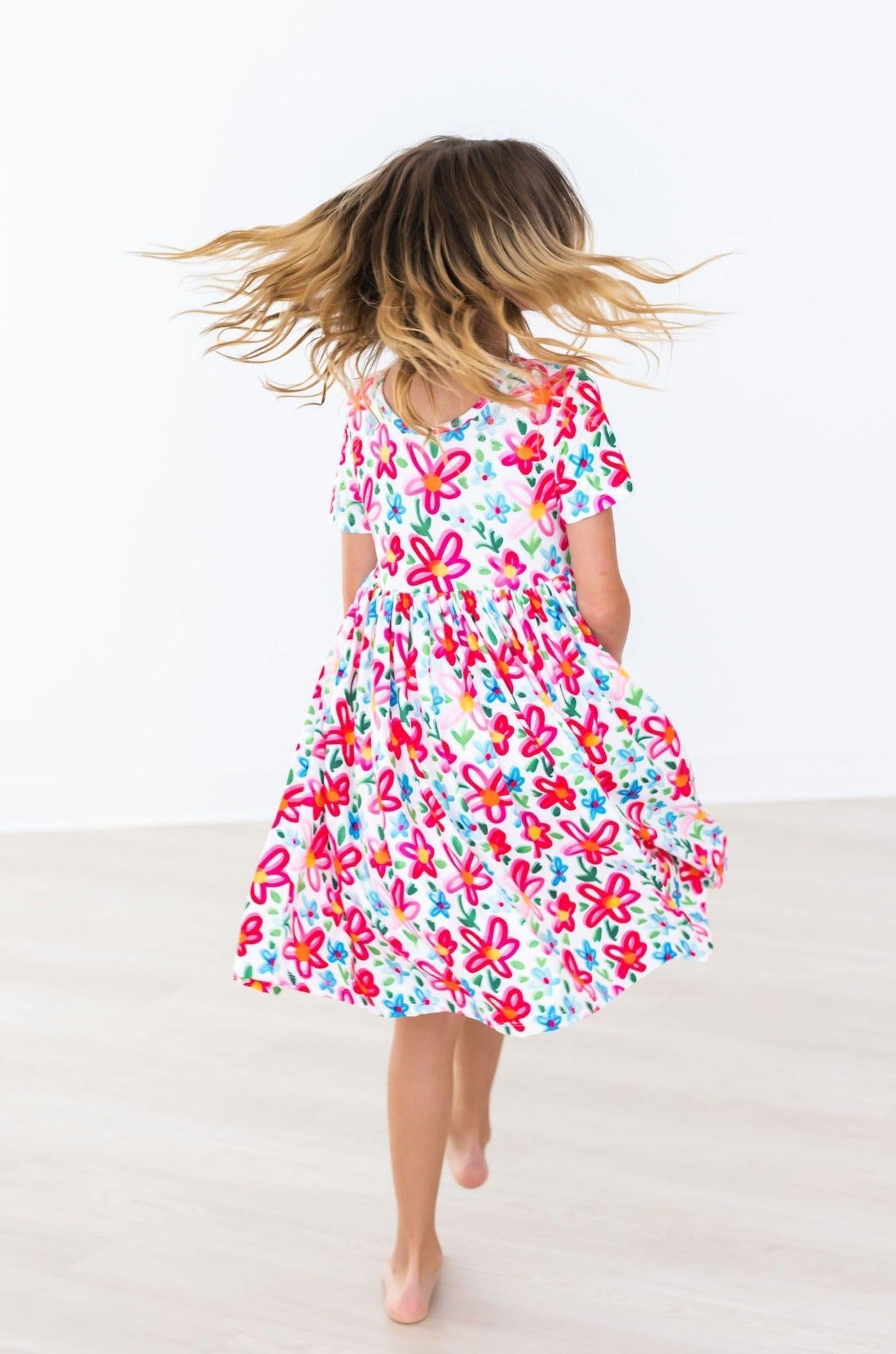 Neon Floral S/S Pocket Twirl Dress - Image 8
