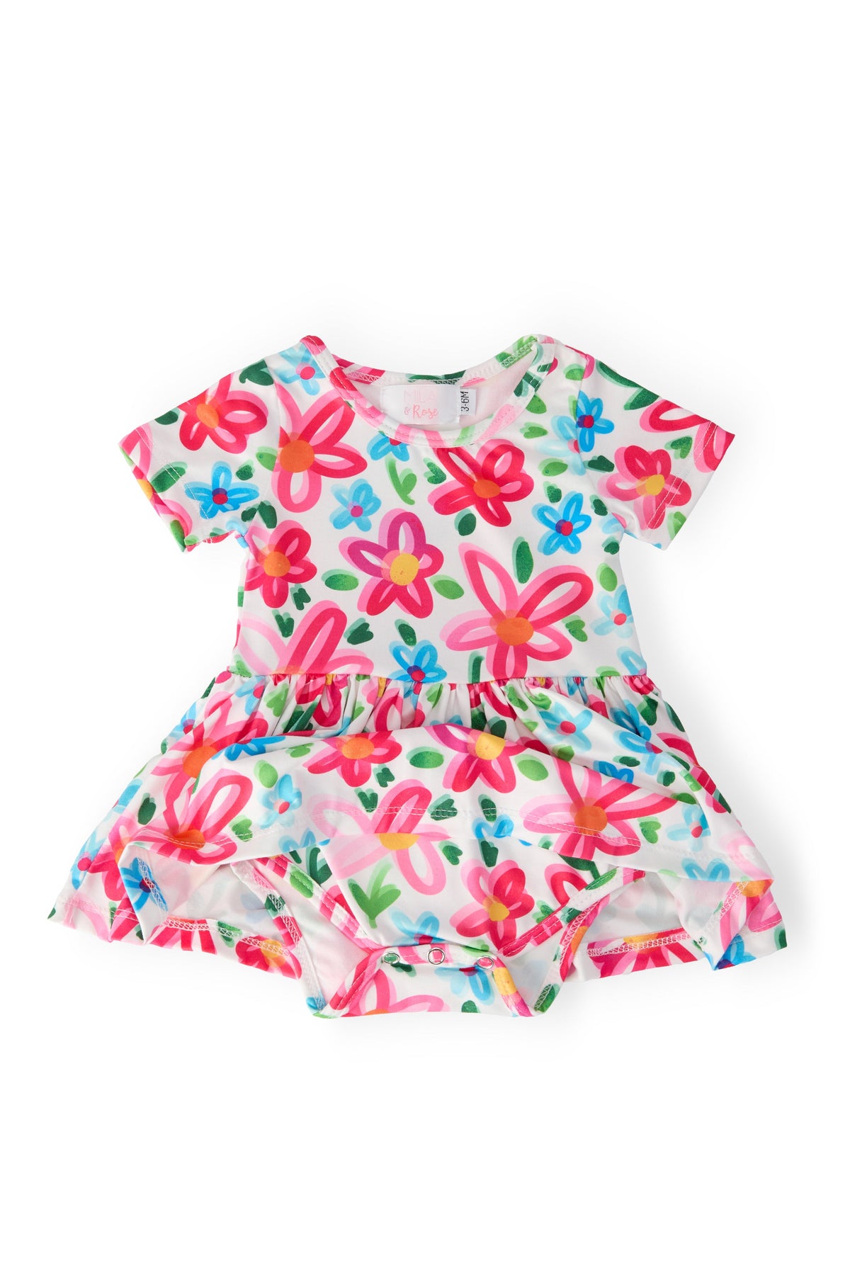 Neon Floral S/S Twirl Bodysuit - Image 2