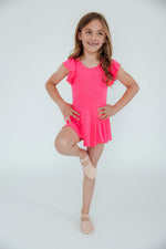 Neon Pink S/S Twirl Leotard - Image 2