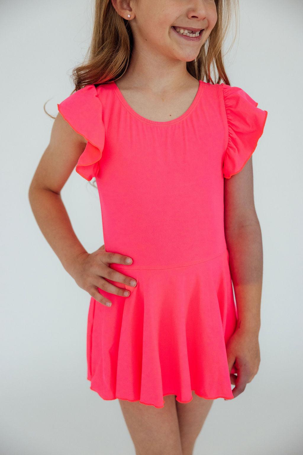 Neon Pink S/S Twirl Leotard - Image 4