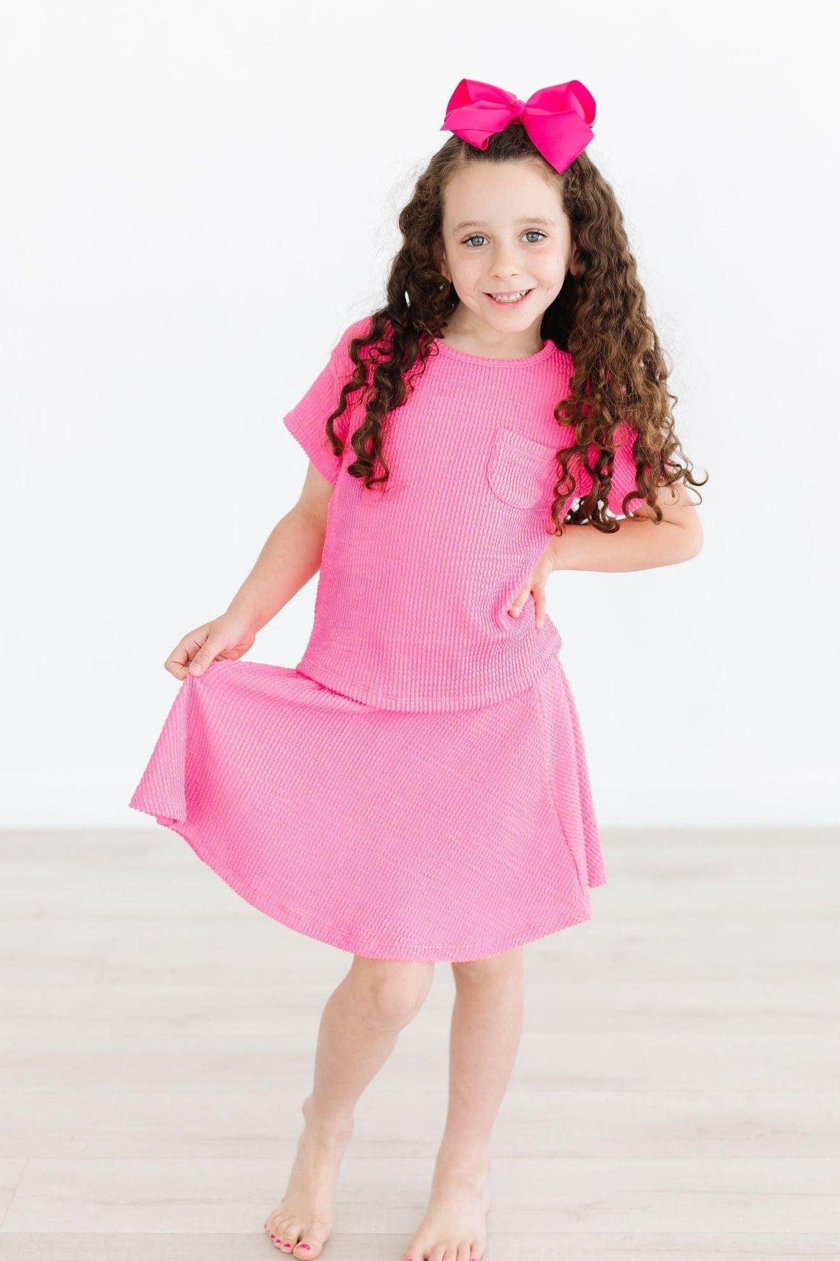 Neon Pink Scrunchy Twirl Skort - Image 2