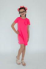 Neon Pink T-Shirt Dress - Image 2