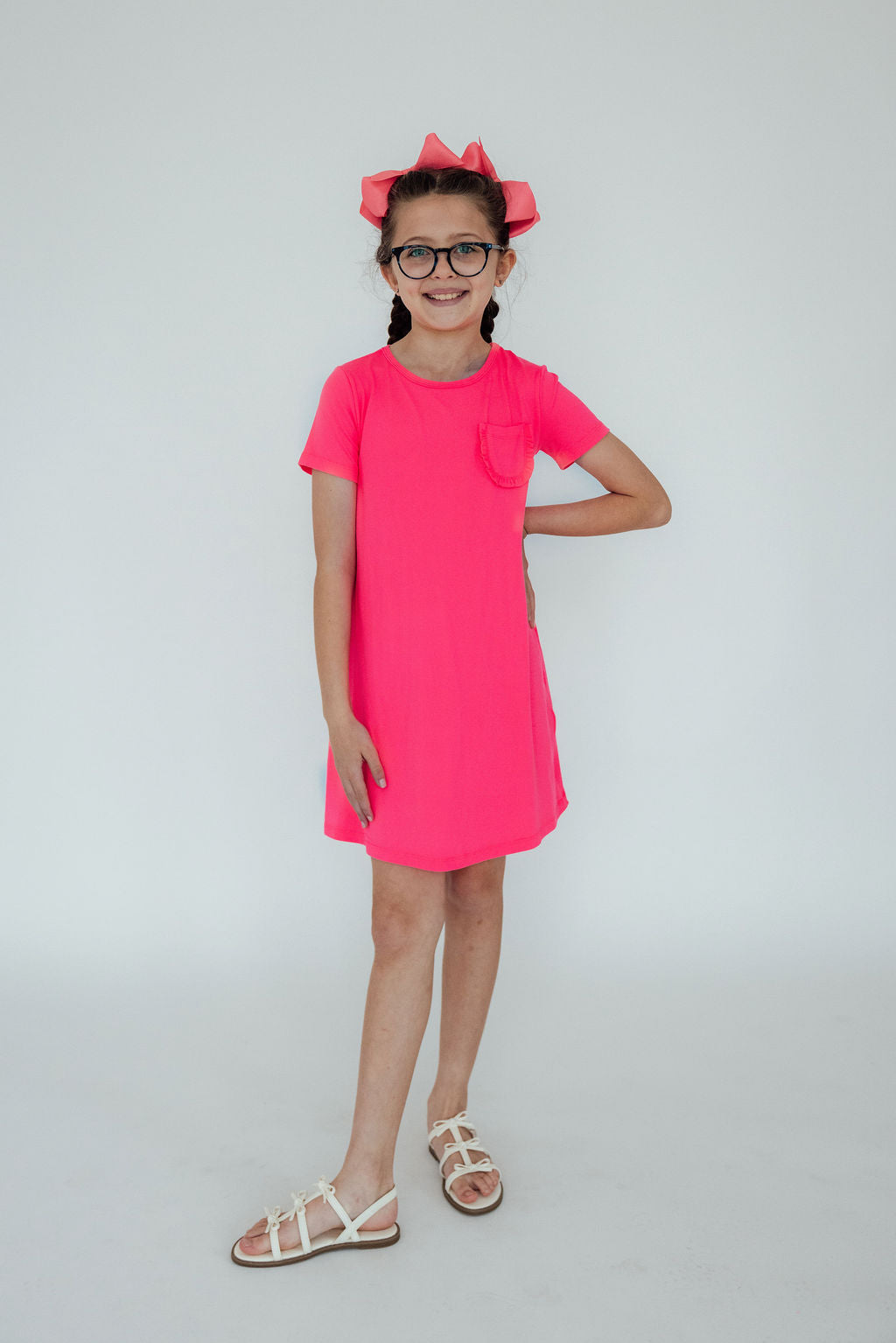 Neon Pink T-Shirt Dress - Image 3