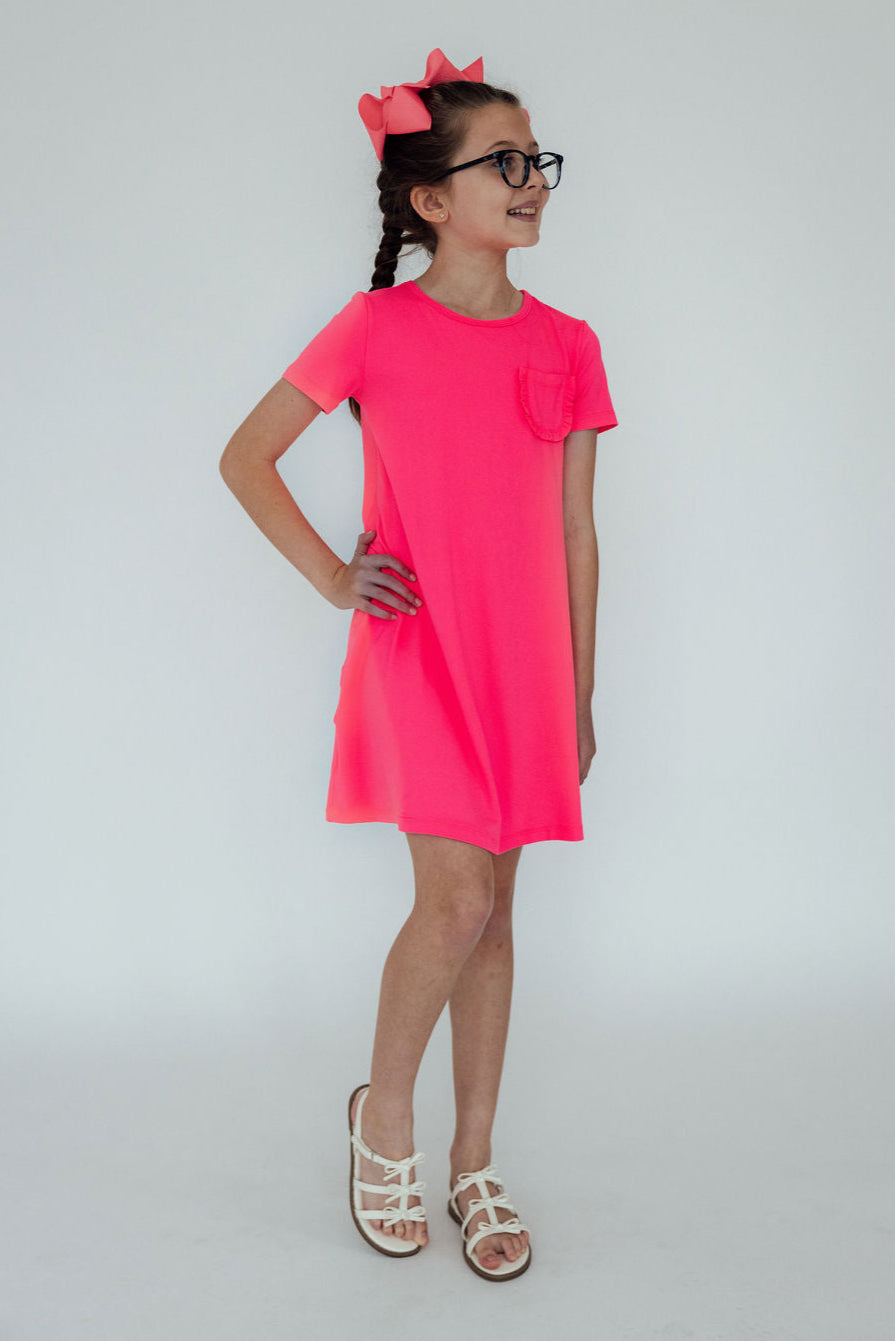 Neon Pink T-Shirt Dress - Image 4