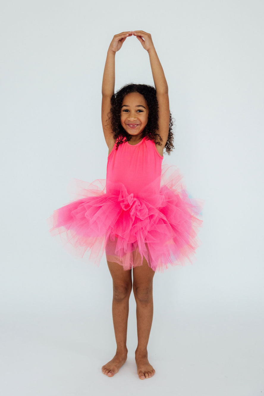 Neon Pink Tank Tutu Leotard - Image 4