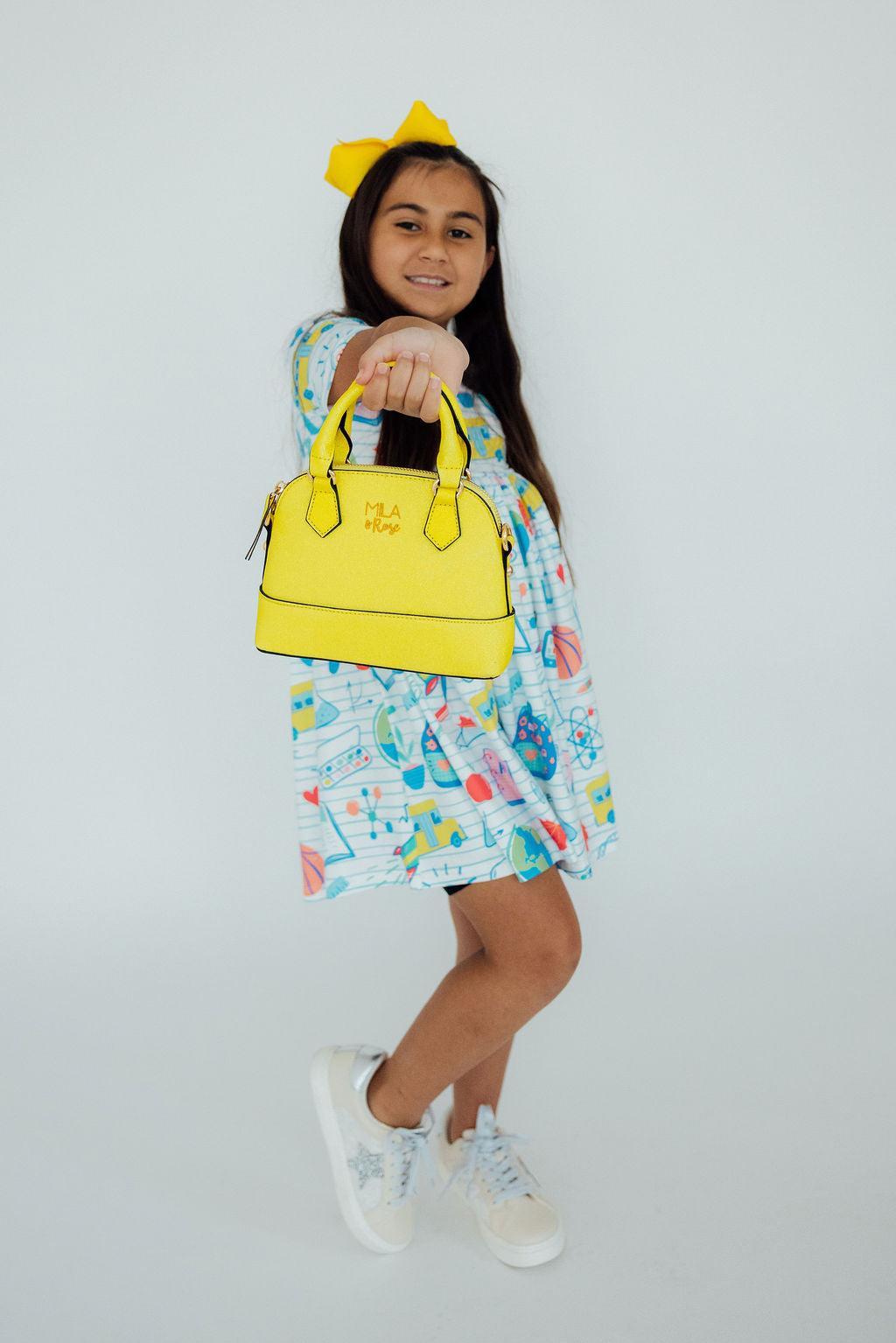 Neon Yellow Glitter Girl's Crossbody Purse - Image 4