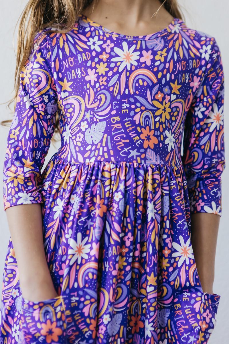 No Bad Days 3/4 Sleeve Pocket Twirl Dress - Image 2