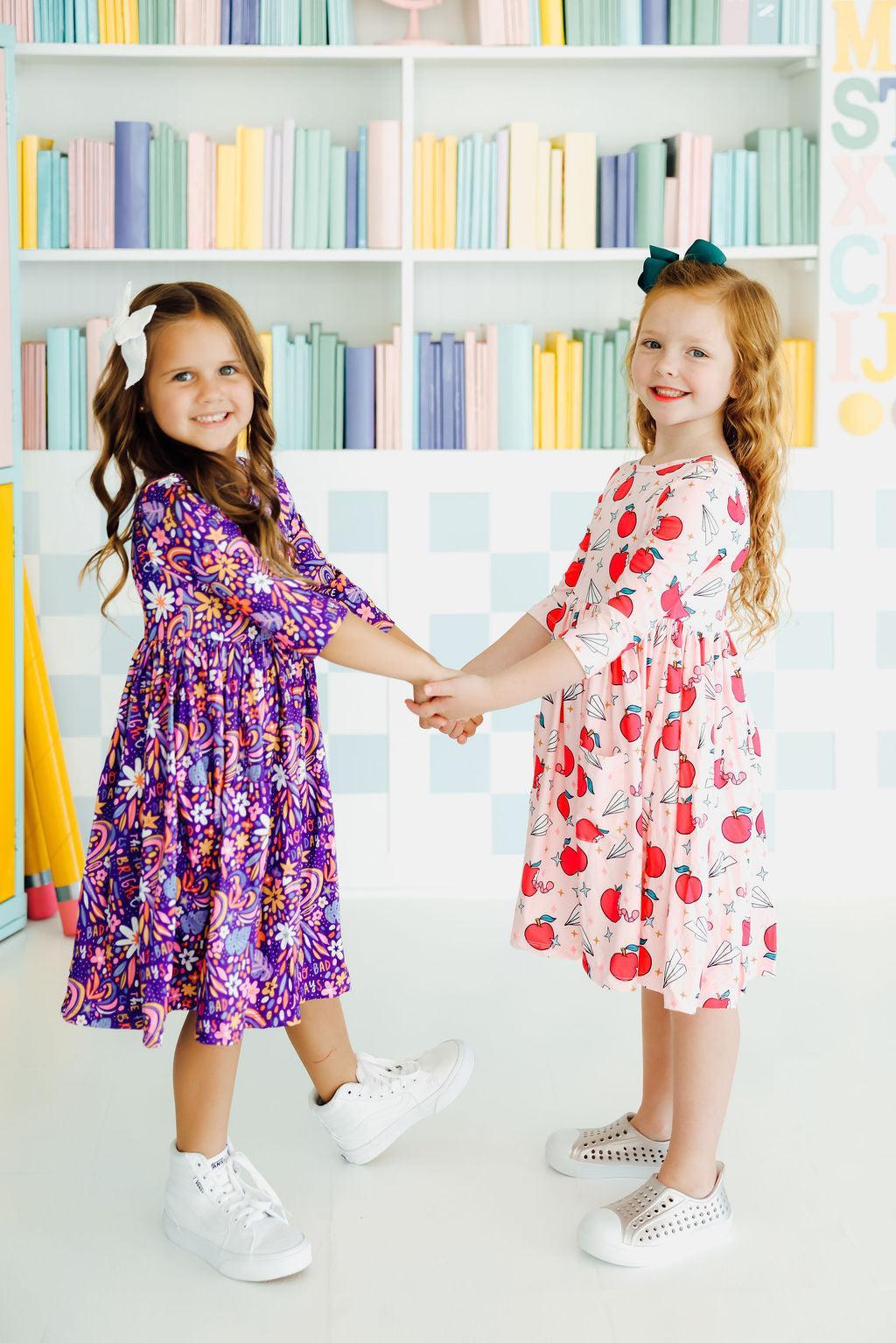 No Bad Days 3/4 Sleeve Pocket Twirl Dress - Image 3