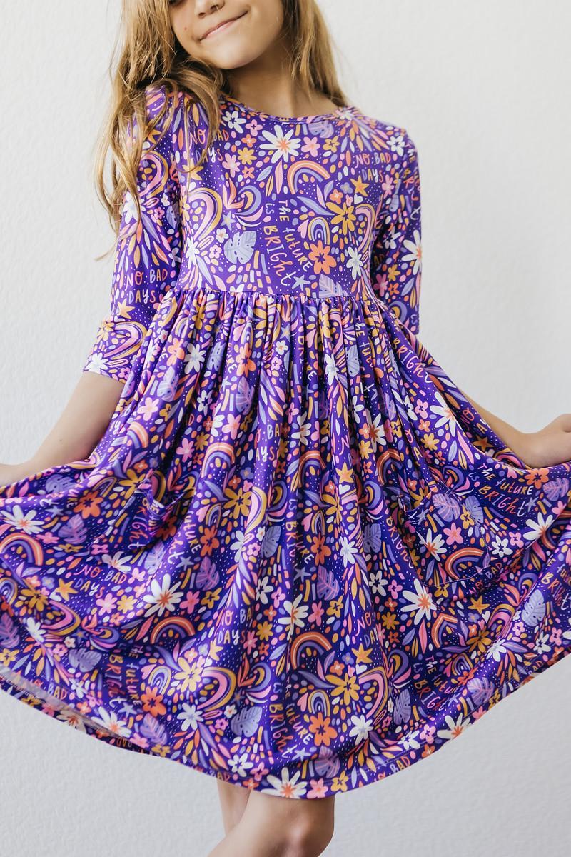 No Bad Days 3/4 Sleeve Pocket Twirl Dress - Image 7