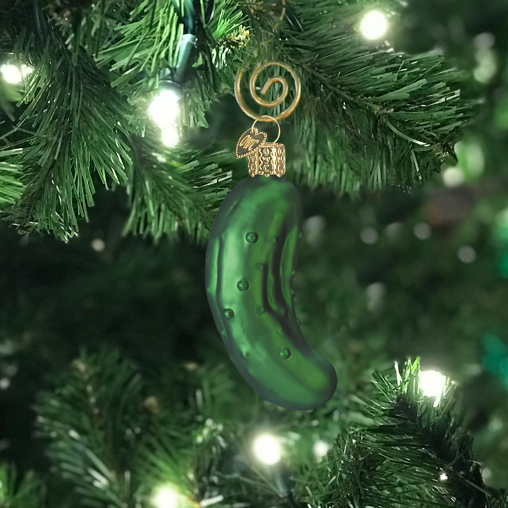 Old World Christmas Pickle Ornament - hand-blown glass Christmas tree ornament (view 6)