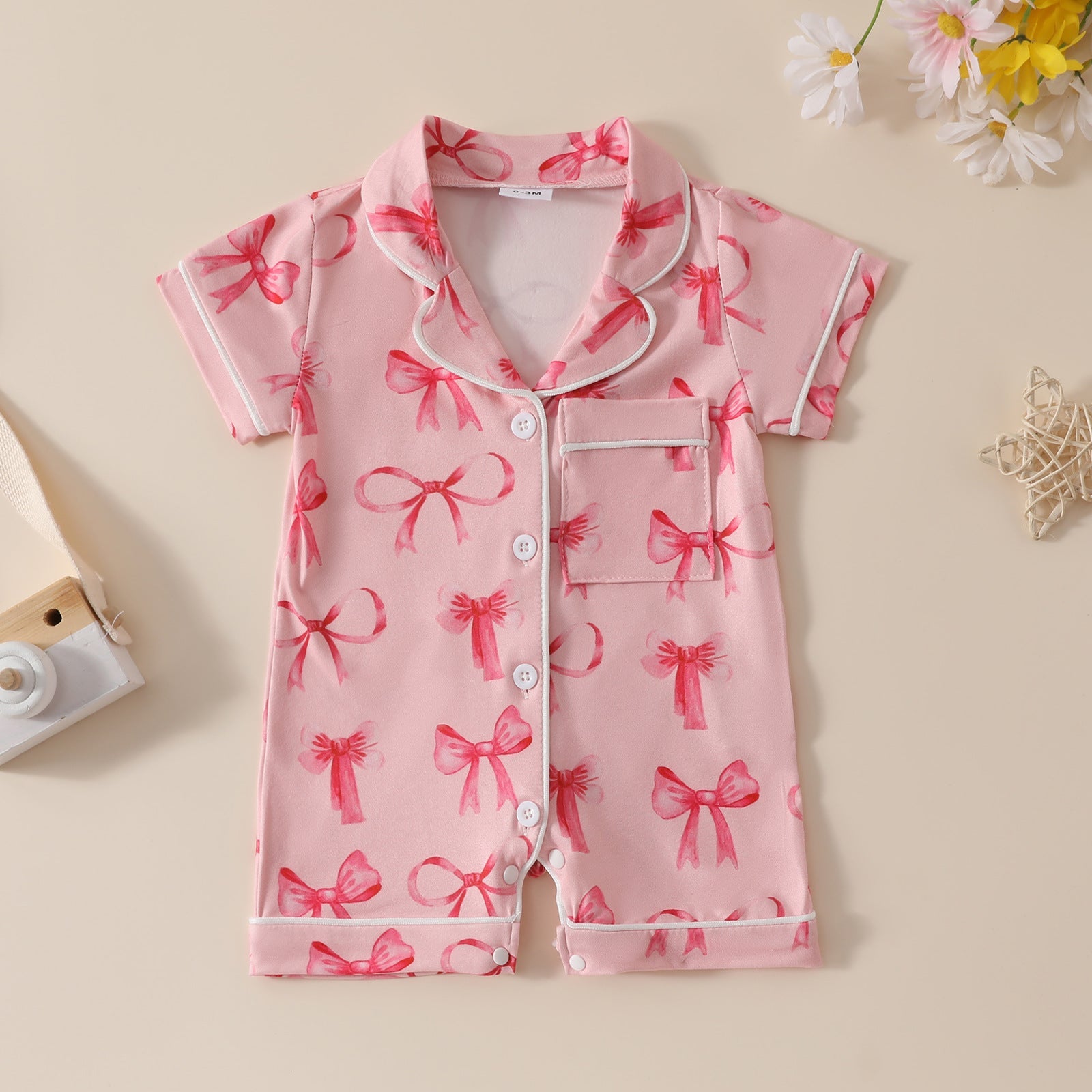 Printed Fashion Personalized Girls' Bow Jumpsuit - Cindi Book