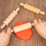 Solid Wood Mini Rolling Pin Rolling Pin Roller Seal Toy Set - Cindi Book